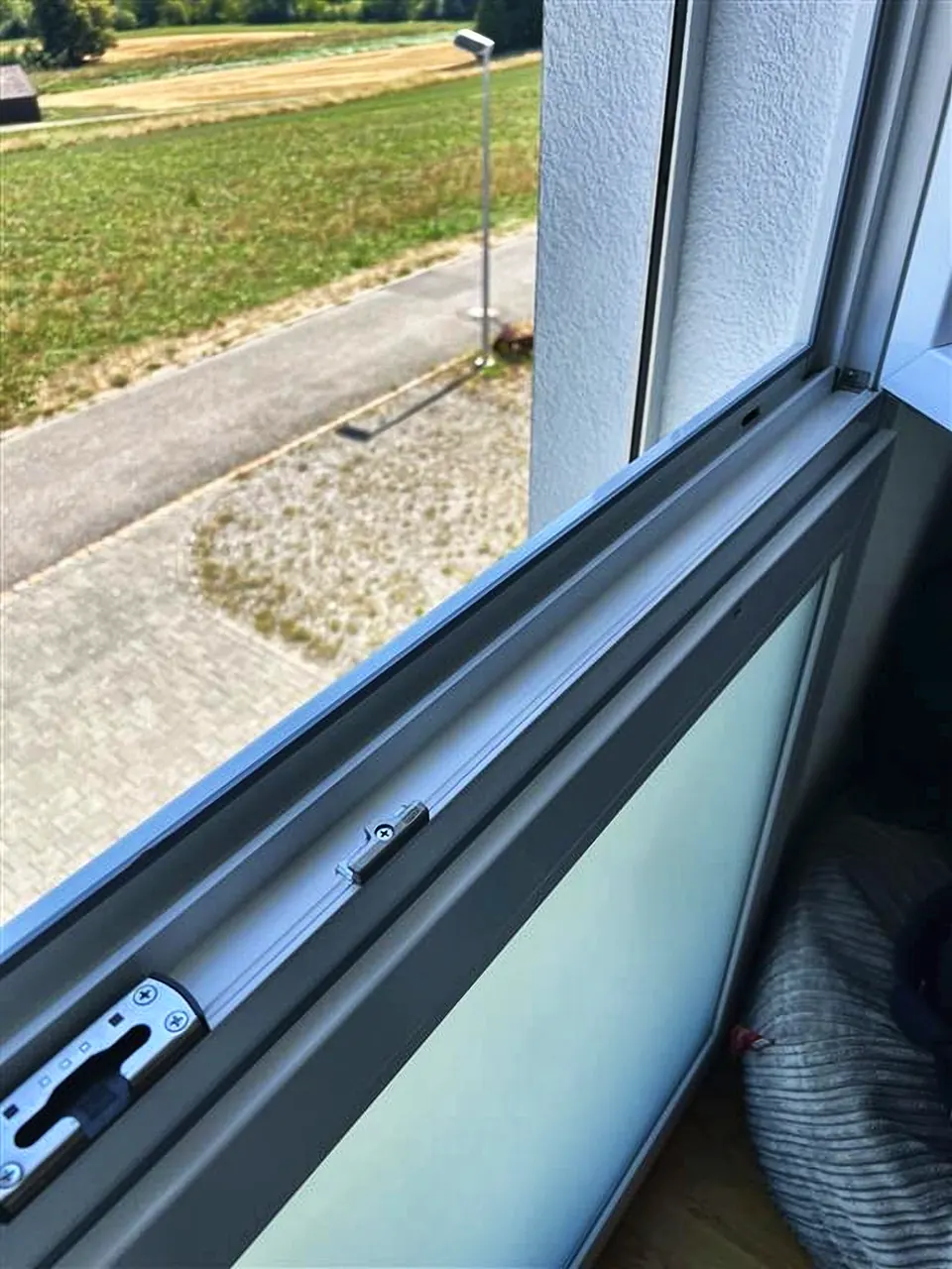 Sauberer Fensterrahmen mit Blick ins Grüne